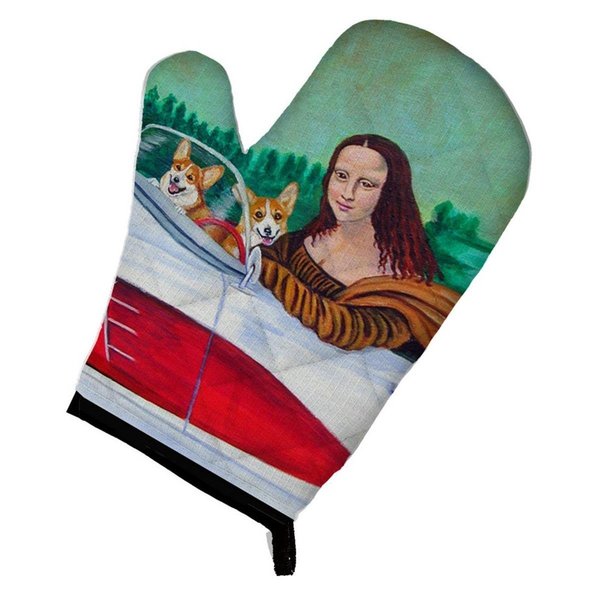 Carolines Treasures Mona Lisa with Corgi Oven Mitt 7284OVMT